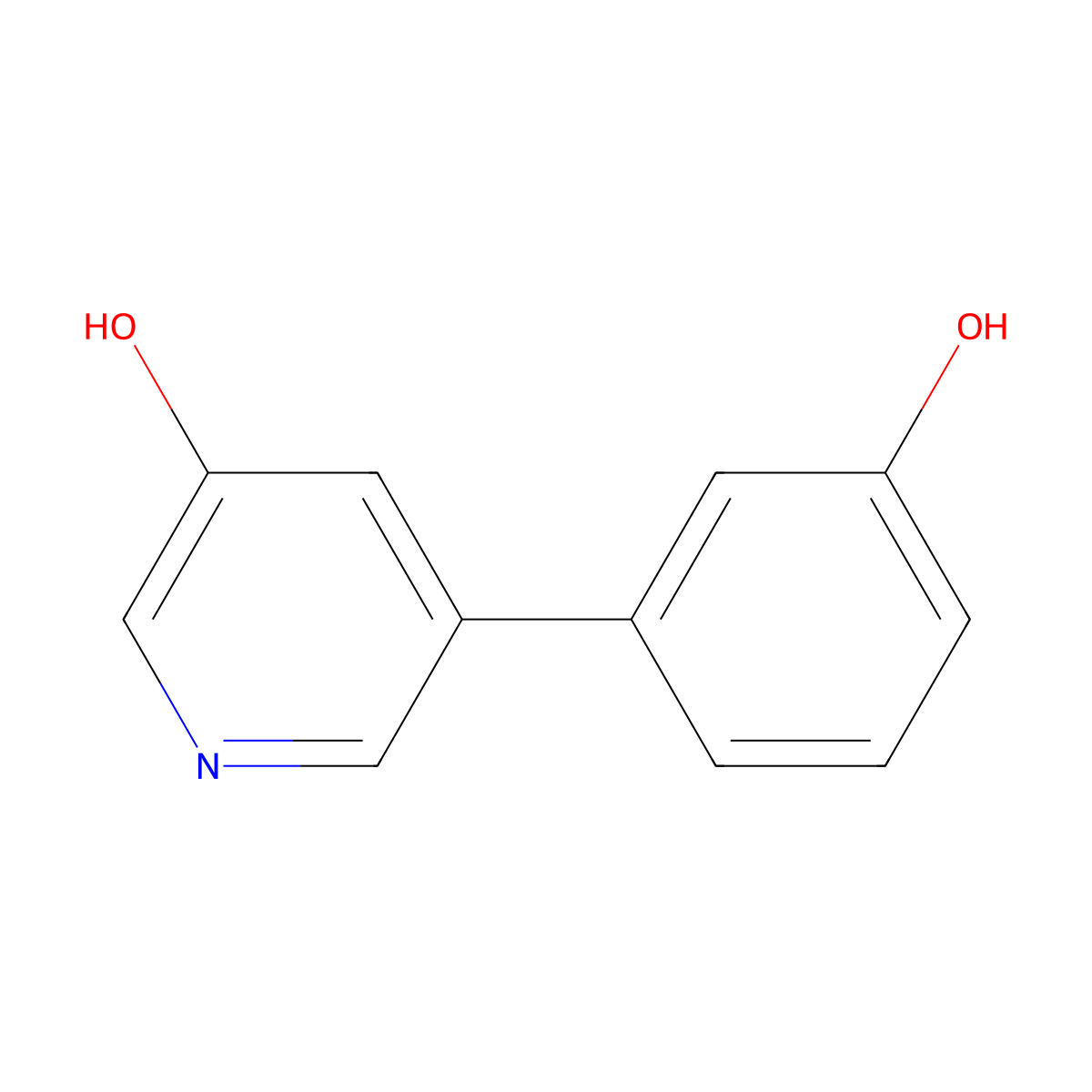 5-(3-Hydroxyphenyl)pyridin-3-ol molecular structure, CAS 1258616-21-5