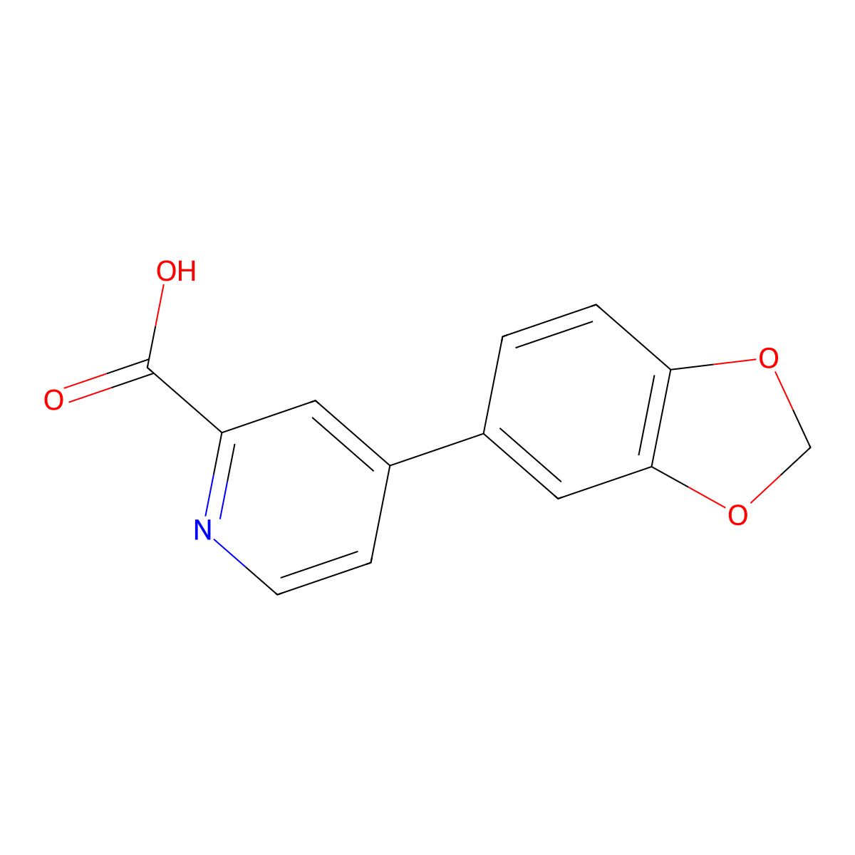 4-(3,4-Methylenedioxyphenyl)picolinic acid molecular structure, CAS 1258616-24-8