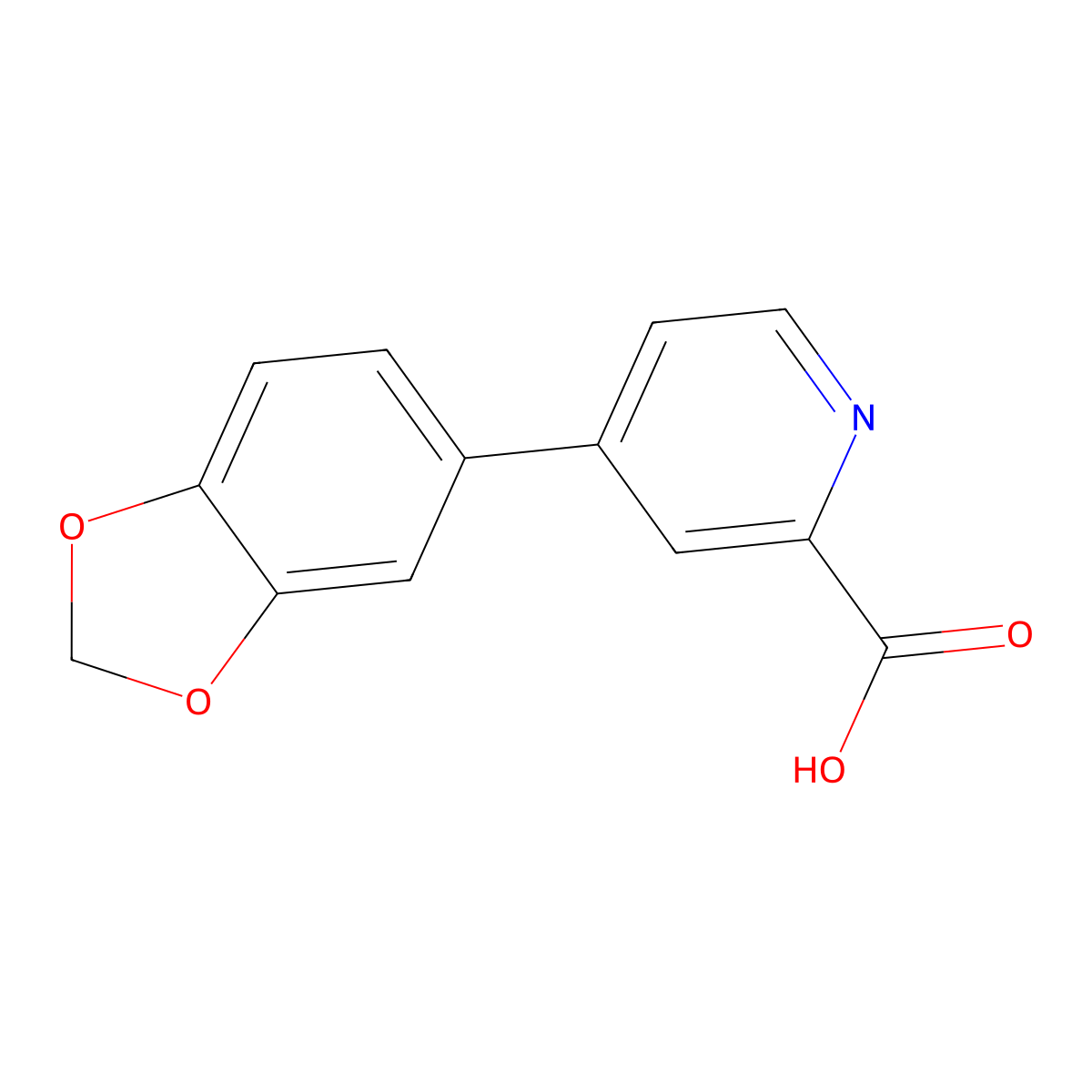 4-(3,4-Methylenedioxyphenyl)picolinic acid molecular structure, CAS 1258616-24-8