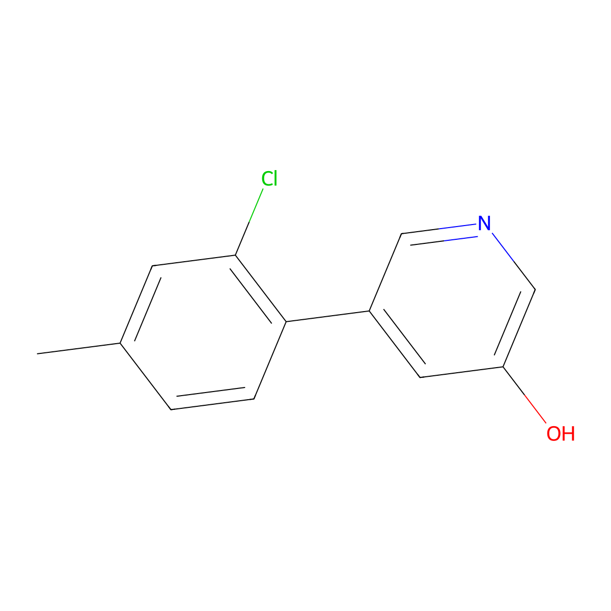 5-(2-Chloro-4-methylphenyl)pyridin-3-ol molecular structure, CAS 1258616-35-1