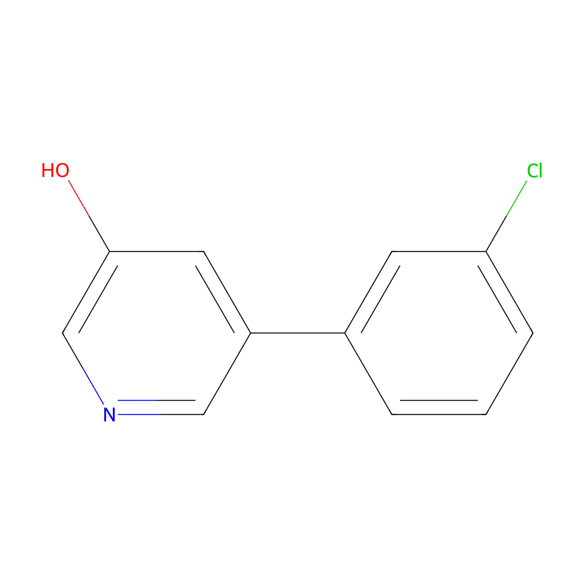 5-(3-Chlorophenyl)pyridin-3-ol molecular structure, CAS 1258616-41-9