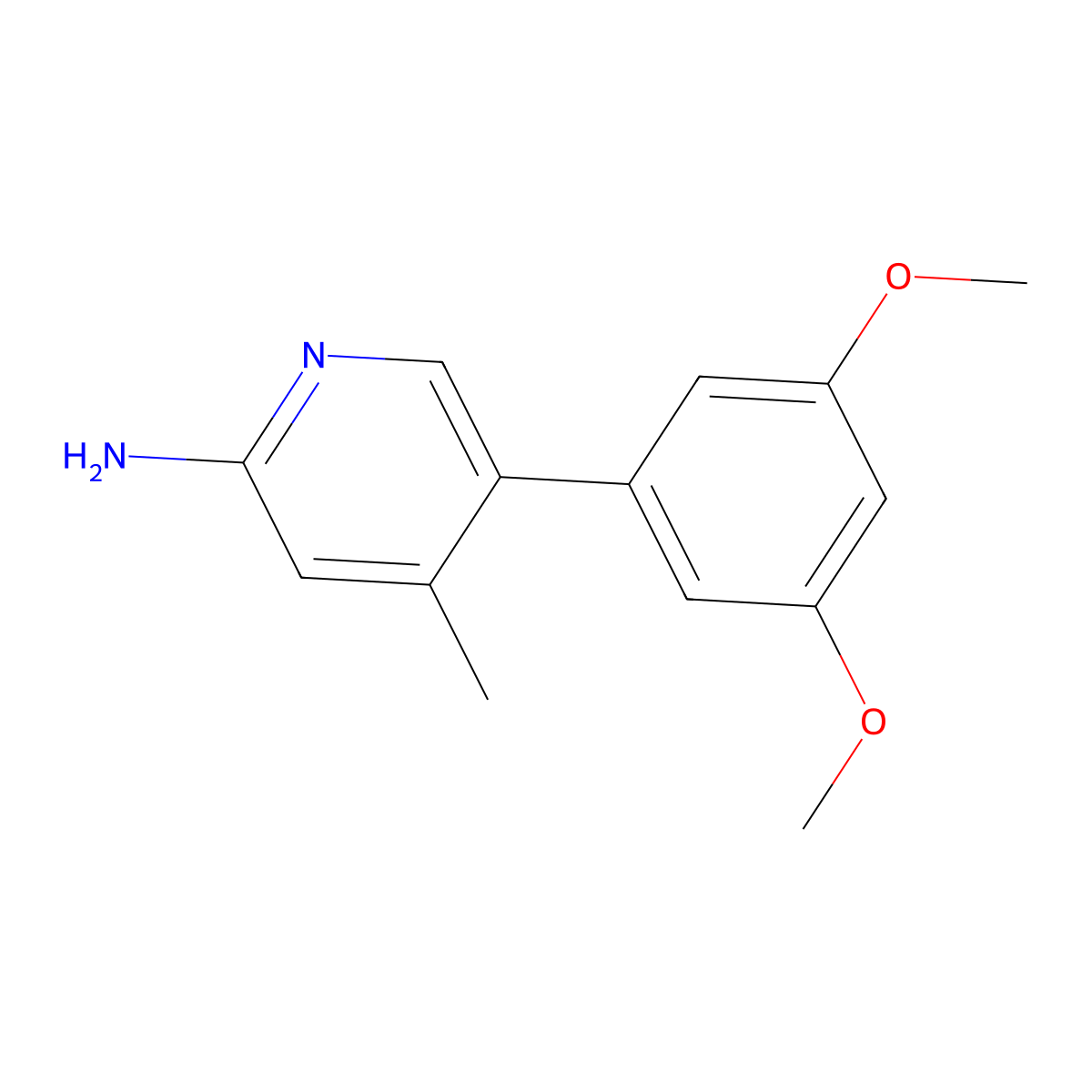 5-(3,5-Dimethoxyphenyl)-4-methylpyridin-2-amine molecular structure, CAS 1258616-42-0