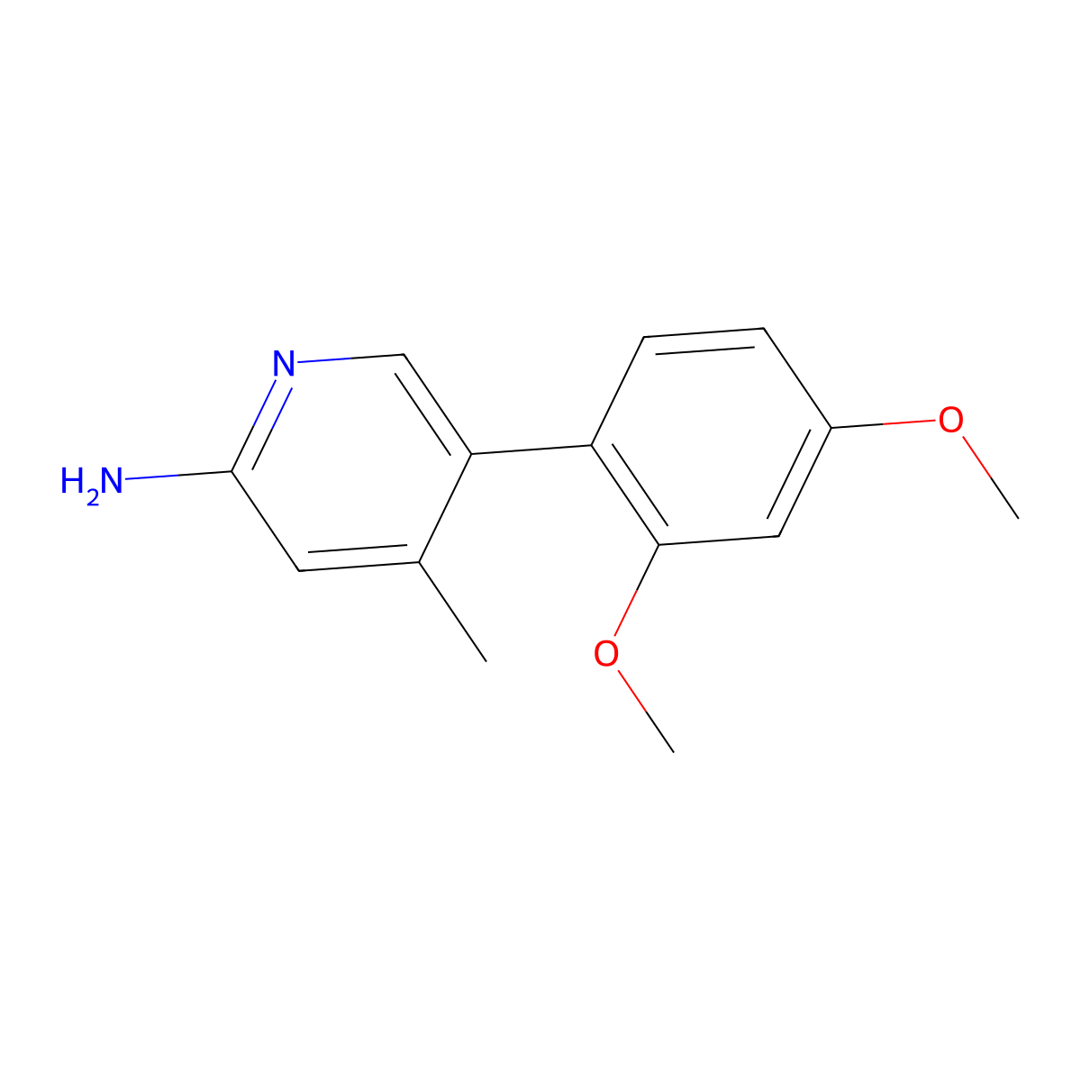 5-(2,4-Dimethoxyphenyl)-4-methyl-2-pyridinamine molecular structure, CAS 1258616-58-8