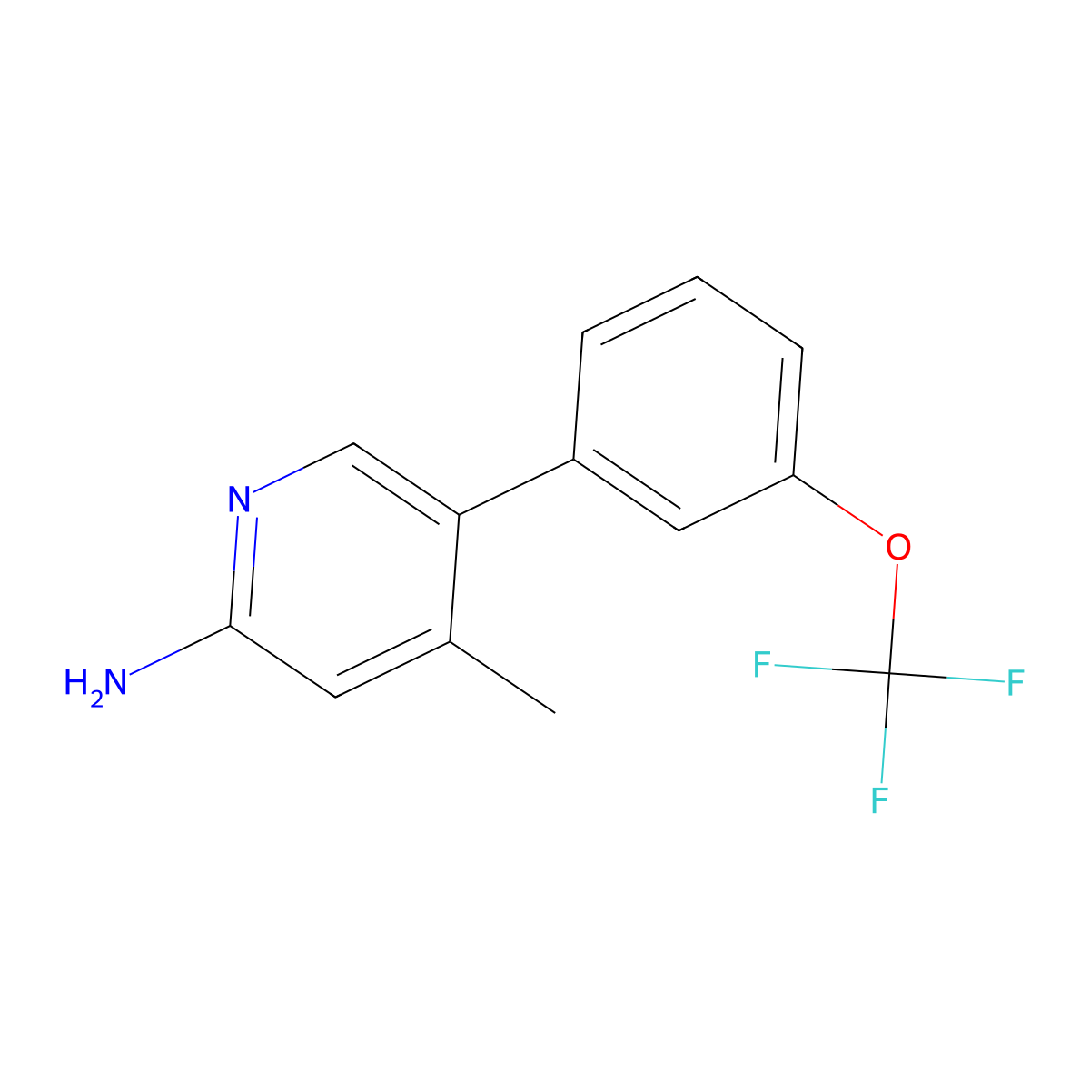 4-Methyl-5-(3-(trifluoromethoxy)phenyl)pyridin-2-amine molecular structure, CAS 1258616-63-5