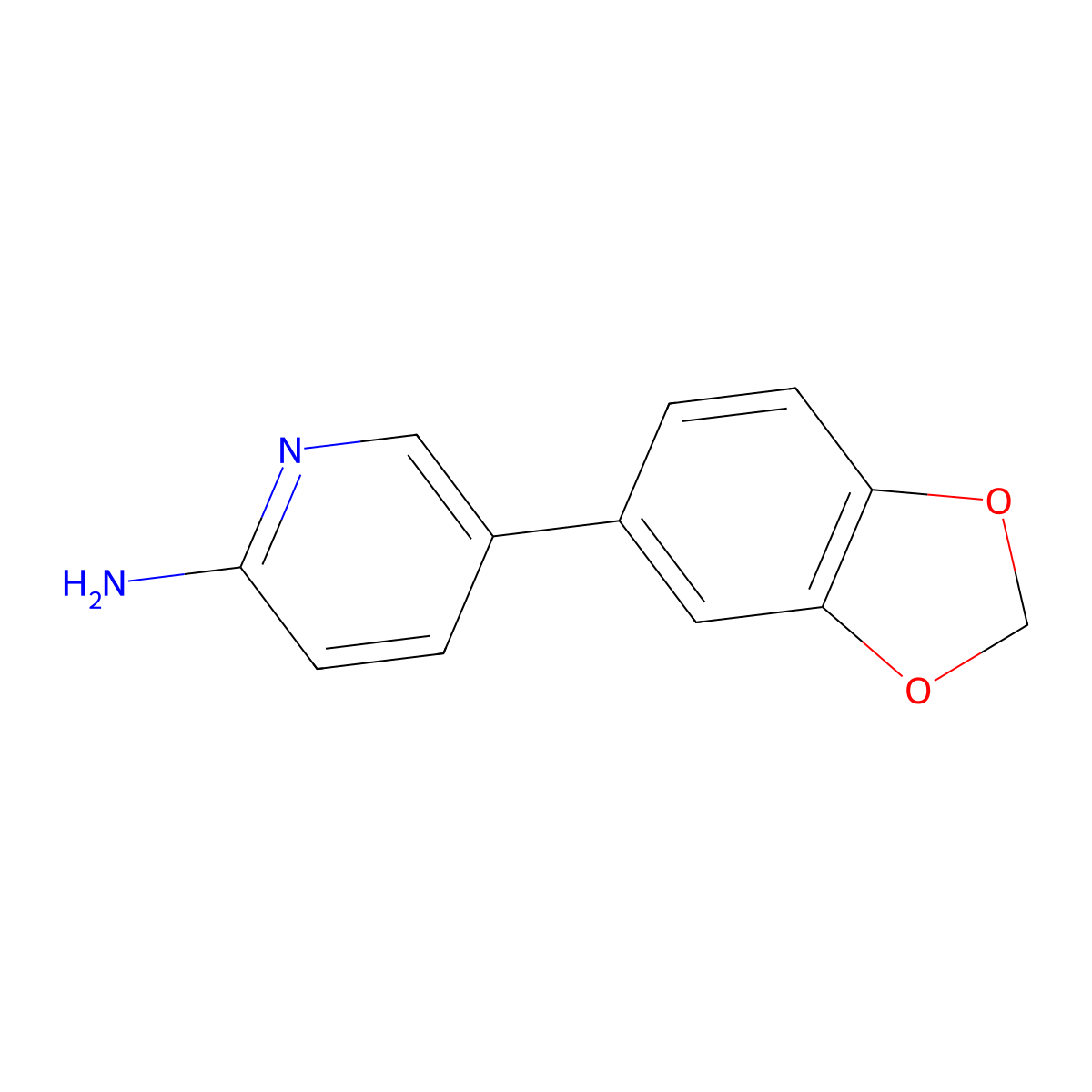 5-(2H-1,3-Benzodioxol-5-yl)pyridin-2-amine molecular structure, CAS 1258617-76-3