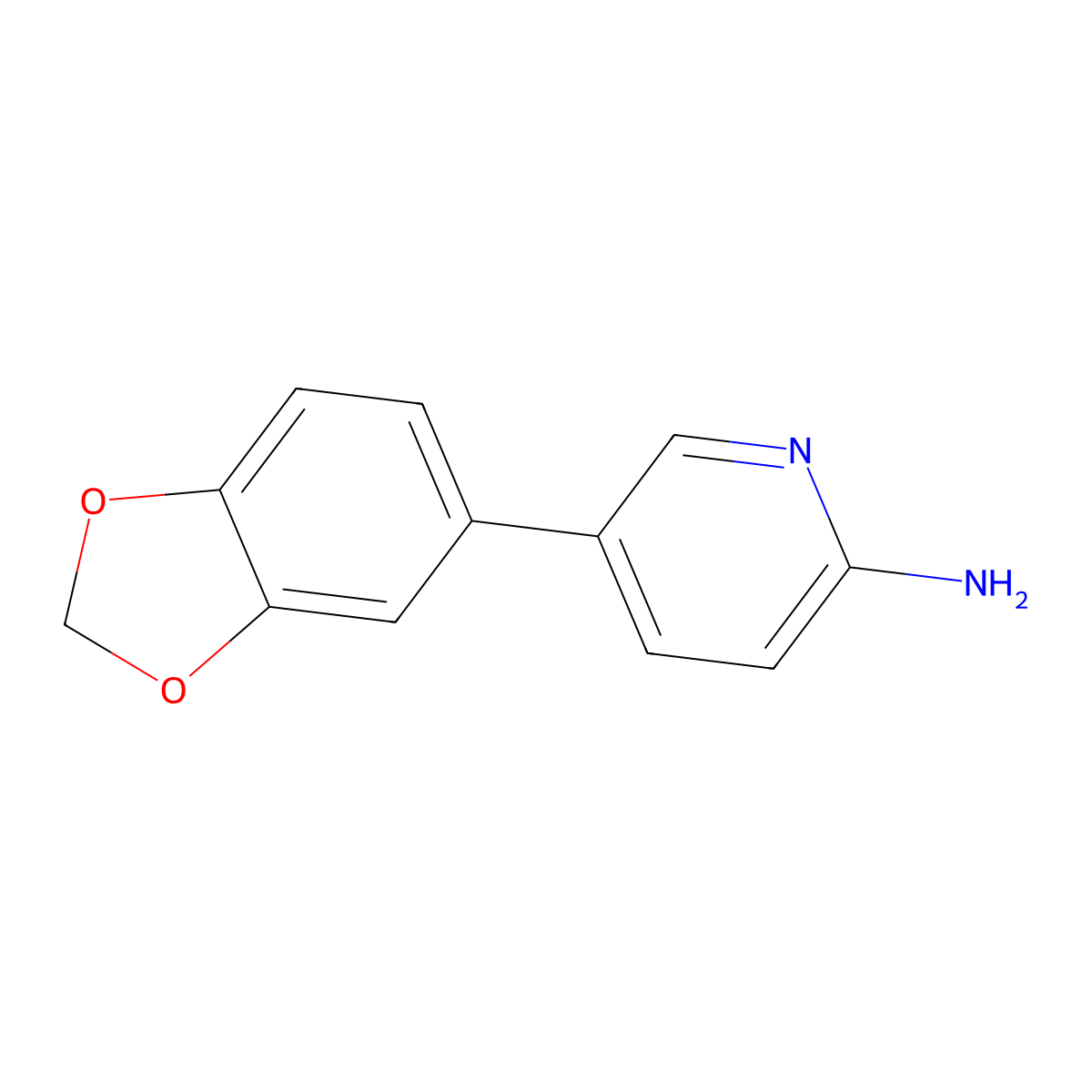 5-(2H-1,3-Benzodioxol-5-yl)pyridin-2-amine molecular structure, CAS 1258617-76-3