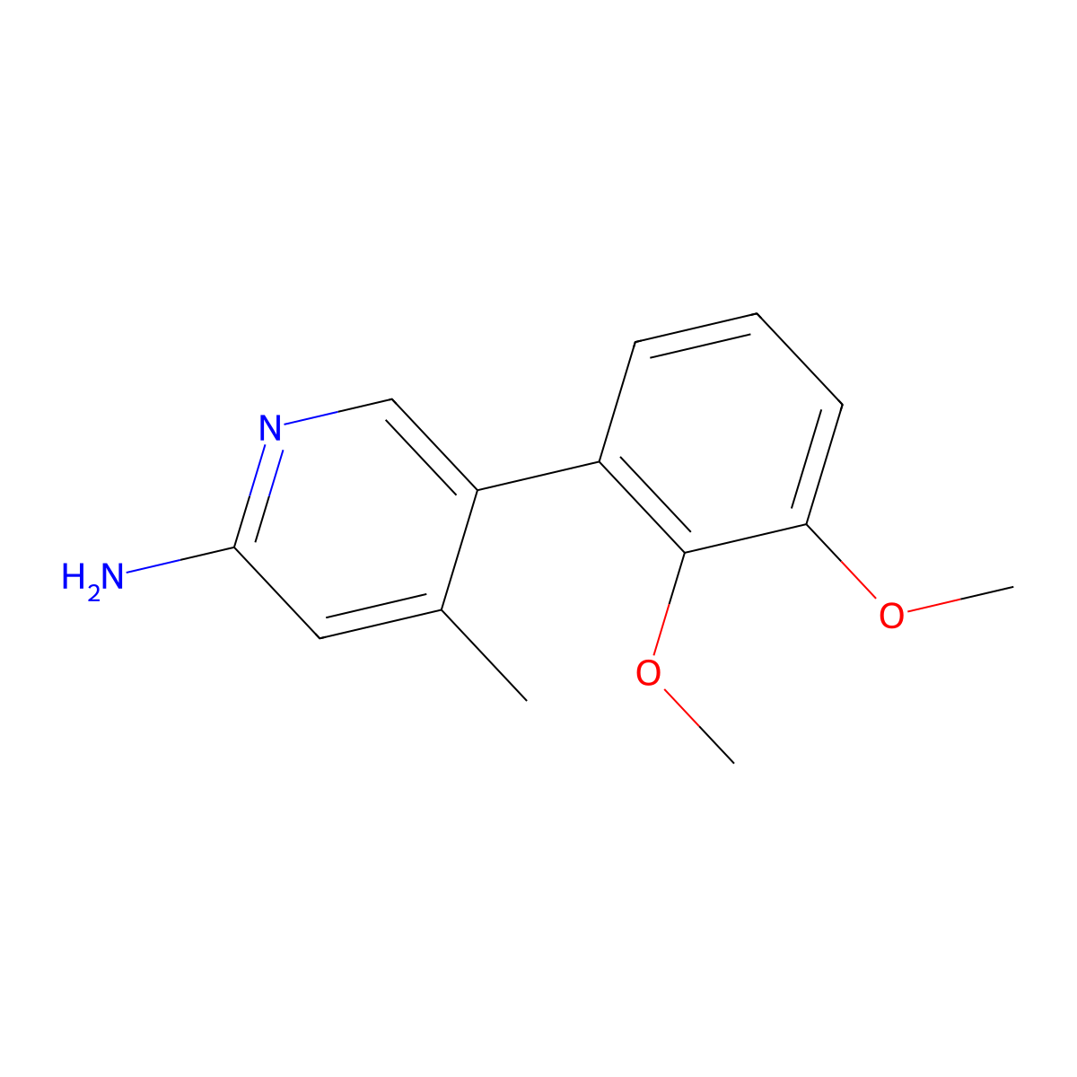 5-(2,3-Dimethoxyphenyl)-4-methyl-2-pyridinamine molecular structure, CAS 1258618-06-2