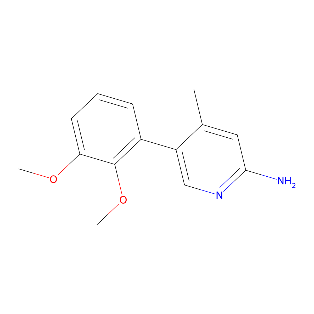 5-(2,3-Dimethoxyphenyl)-4-methyl-2-pyridinamine molecular structure, CAS 1258618-06-2