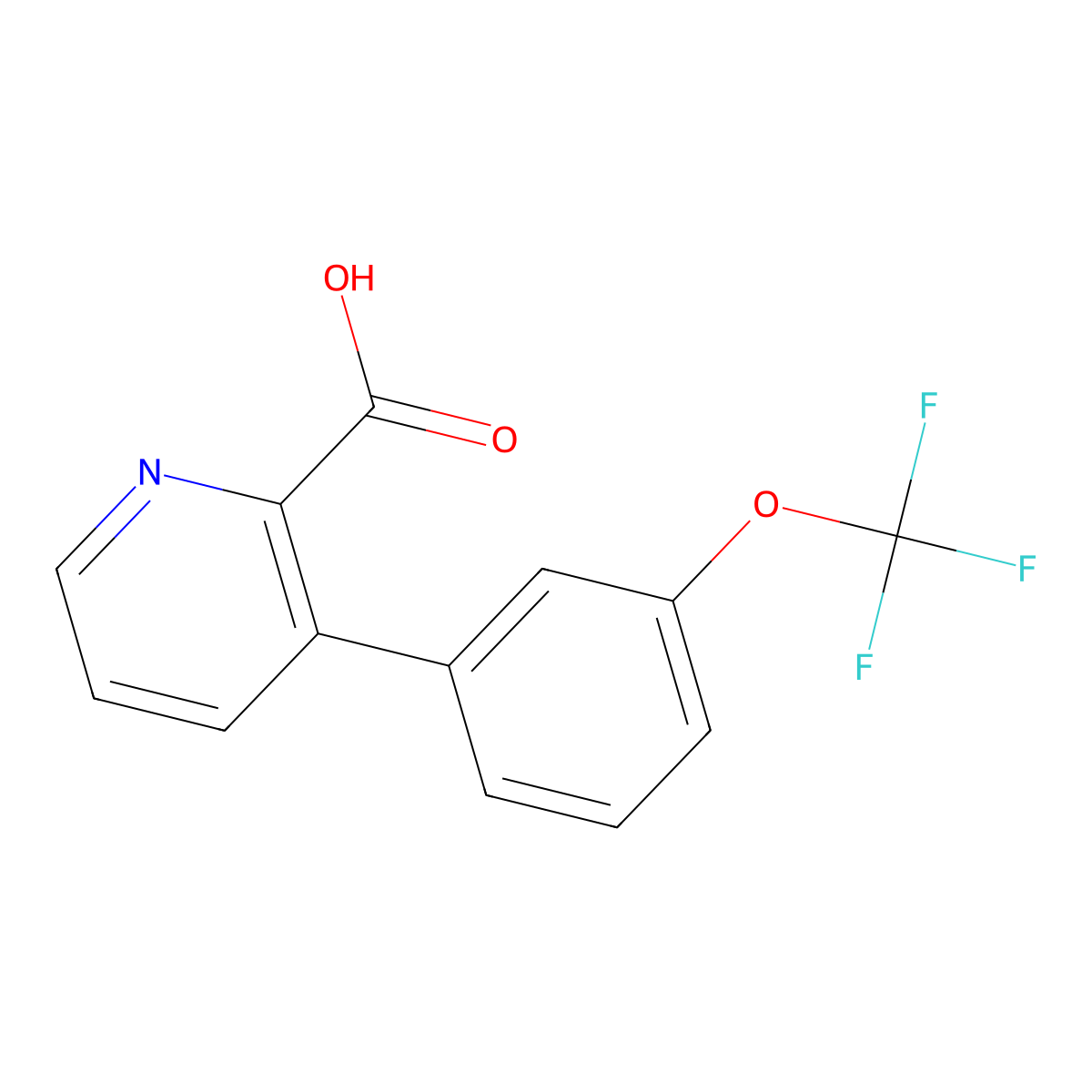 3-(3-Trifluoromethoxyphenyl)picolinic acid molecular structure, CAS 1258618-18-6