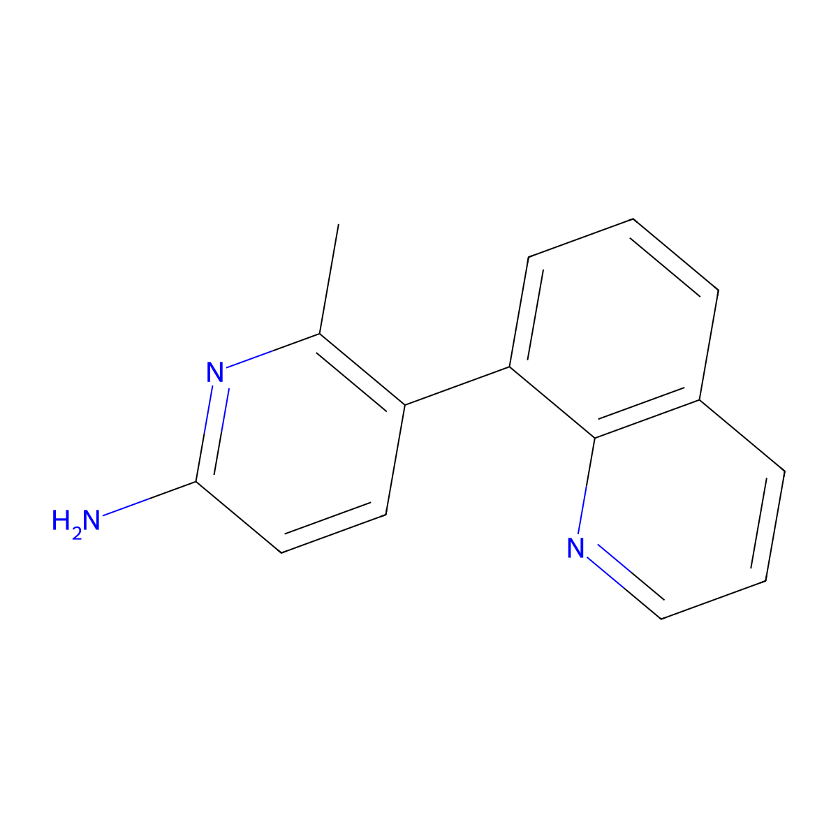2-Pyridinamine, 6-methyl-5-(8-quinolinyl)- molecular structure, CAS 1258618-27-7