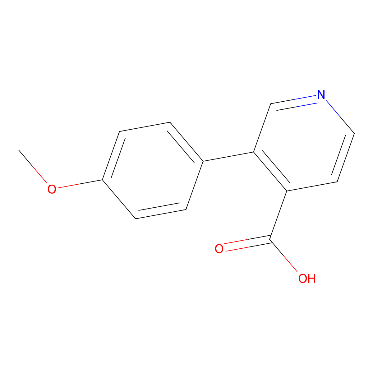 3-(4-Methoxyphenyl)isonicotinic acid molecular structure, CAS 1258618-34-6