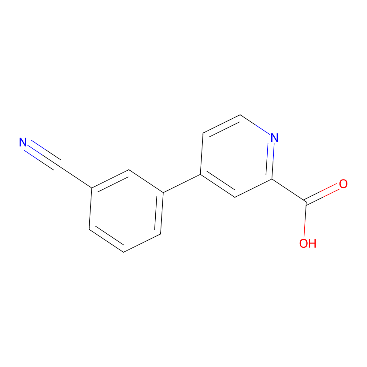 4-(3-Cyanophenyl)picolinic acid molecular structure, CAS 1258618-35-7