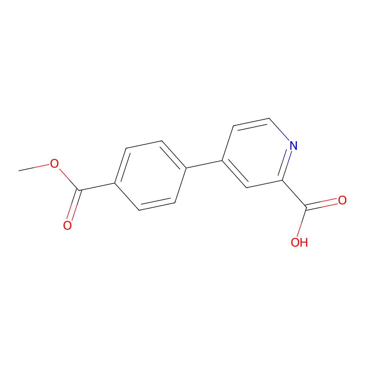 4-(4-Methoxycarbonylphenyl)picolinic acid molecular structure, CAS 1258618-38-0