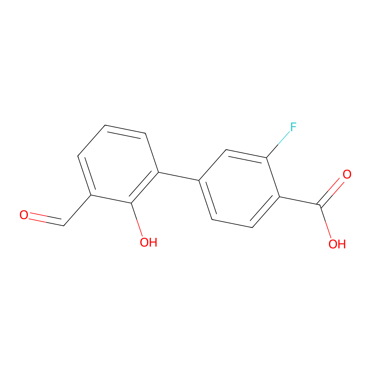 6-(4-Carboxy-3-fluorophenyl)-2-formylphenol molecular structure, CAS 1258618-89-1