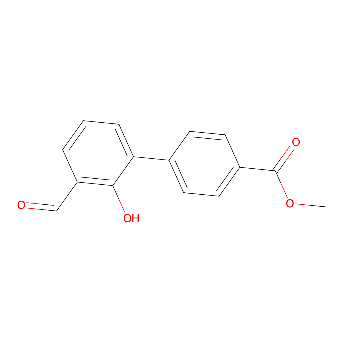 2-Formyl-6-(4-methoxycarbonylphenyl)phenol molecular structure, CAS 1258618-95-9