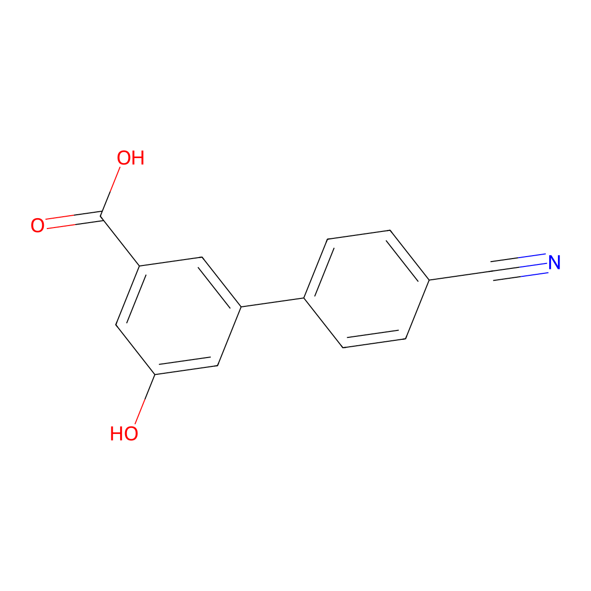 3-(4-Cyanophenyl)-5-hydroxybenzoic acid molecular structure, CAS 1258618-99-3