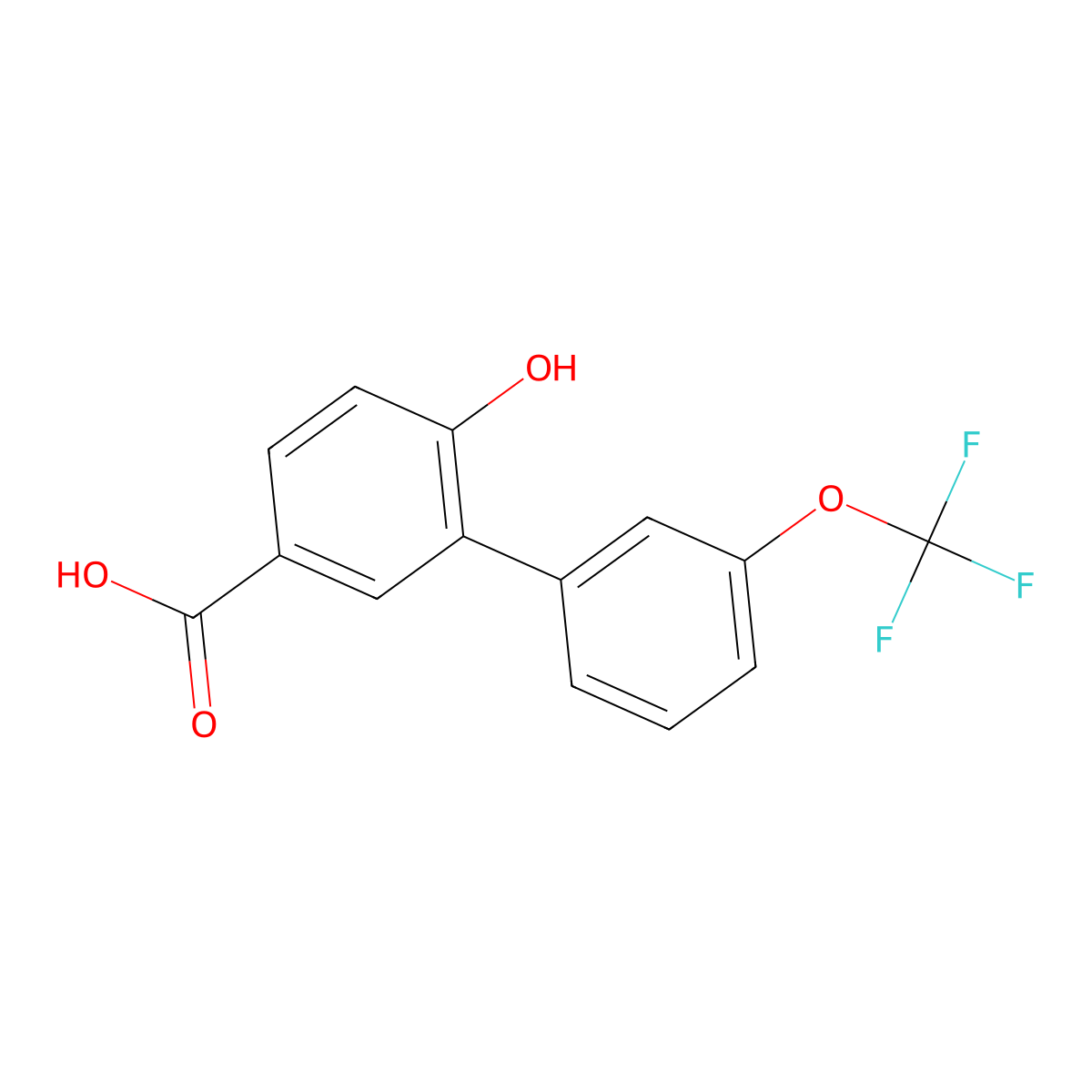 6-Hydroxy-3'-(trifluoromethoxy)biphenyl-3-carboxylic acid molecular structure, CAS 1258619-10-1