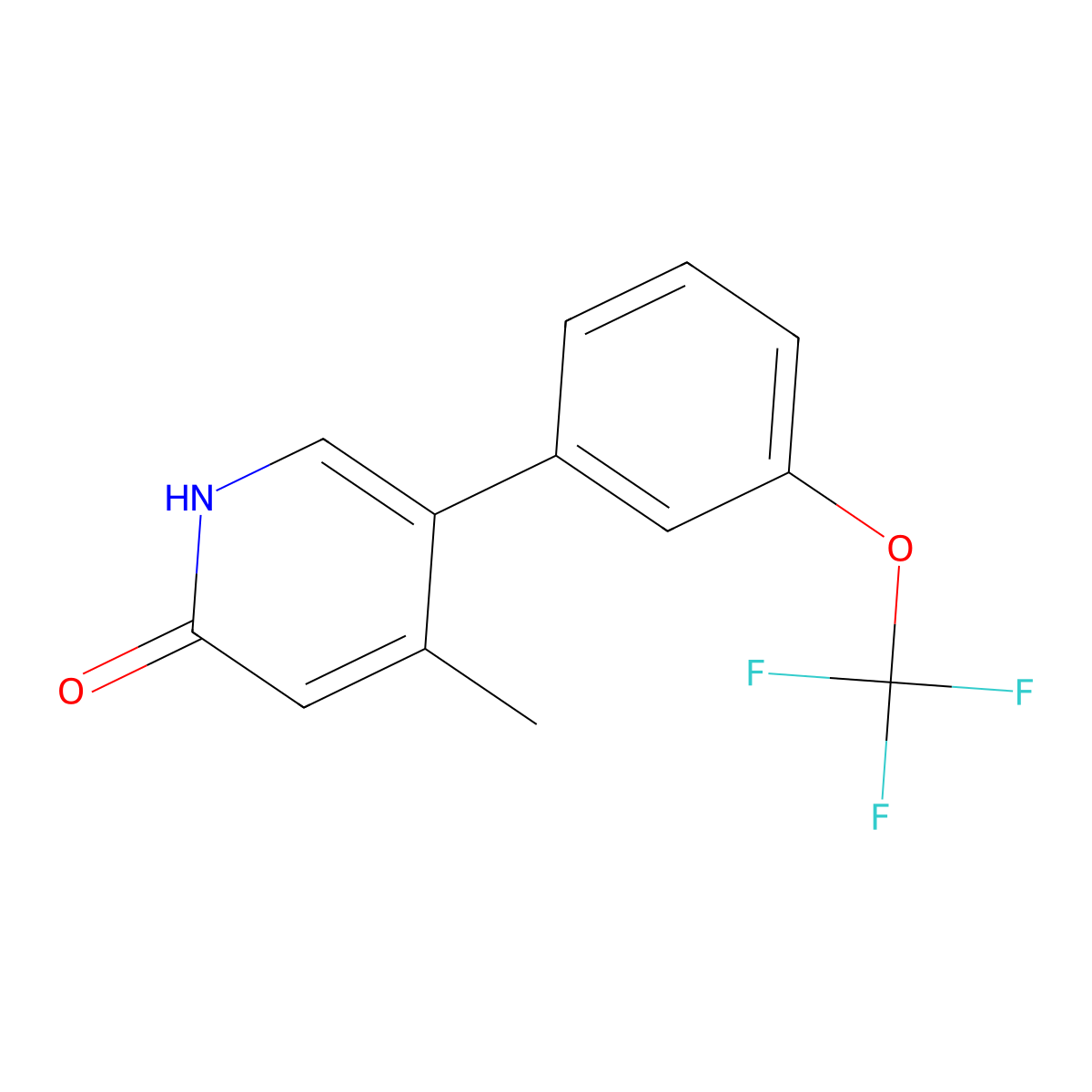 2-Hydroxy-4-methyl-5-(3-(trifluoromethoxy)phenyl)pyridine molecular structure, CAS 1258620-29-9