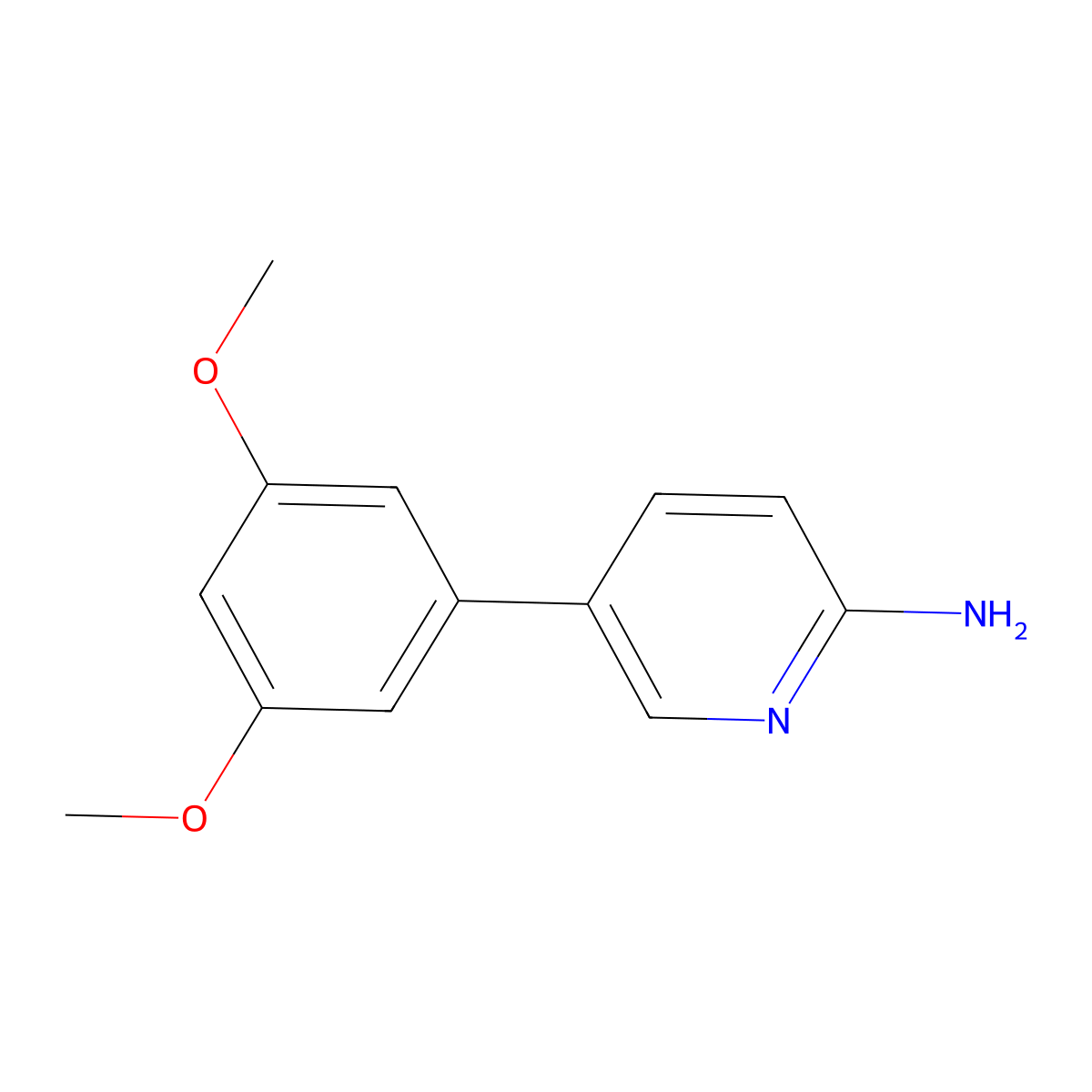 5-(3,5-Dimethoxyphenyl)pyridin-2-amine molecular structure, CAS 1258620-37-9