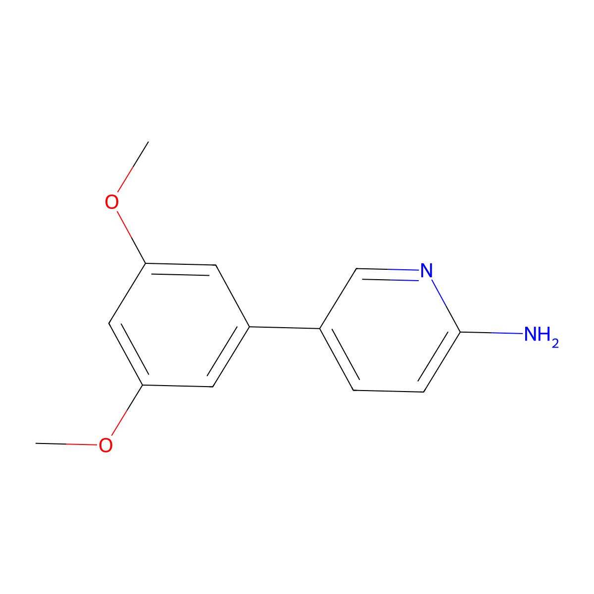 5-(3,5-Dimethoxyphenyl)pyridin-2-amine molecular structure, CAS 1258620-37-9