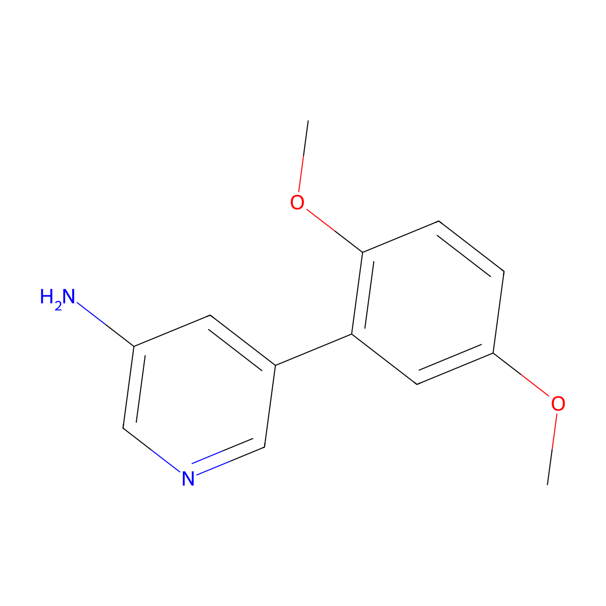 5-(2,5-Dimethoxyphenyl)pyridin-3-amine molecular structure, CAS 1258620-47-1