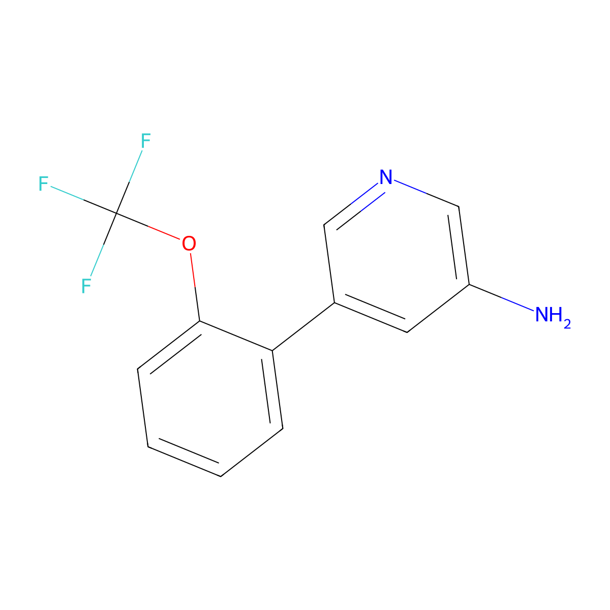 5-(2-(Trifluoromethoxy)phenyl)pyridin-3-amine molecular structure, CAS 1258620-51-7
