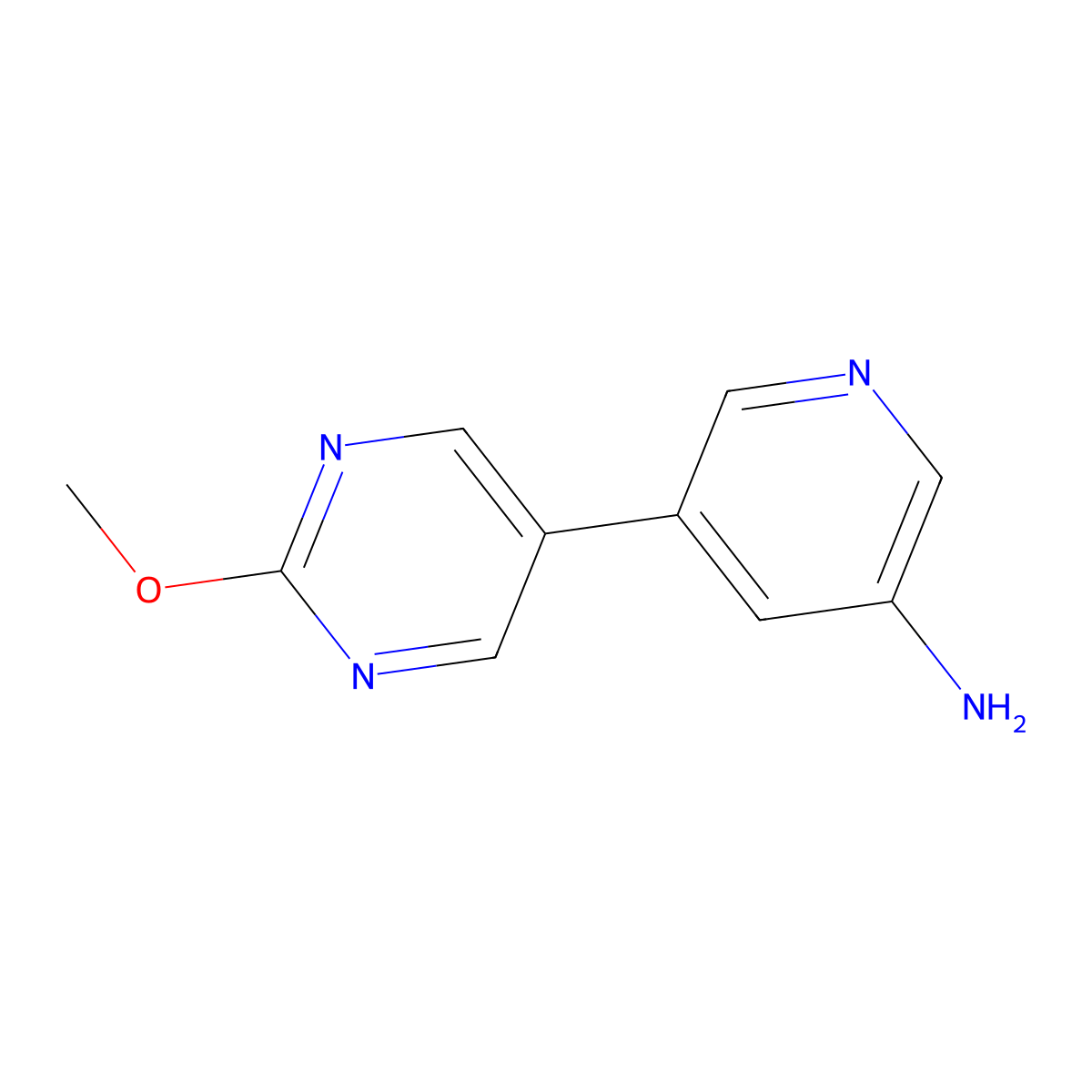 5-(2-Methoxy-5-pyrimidinyl)-3-pyridinamine molecular structure, CAS 1258620-56-2