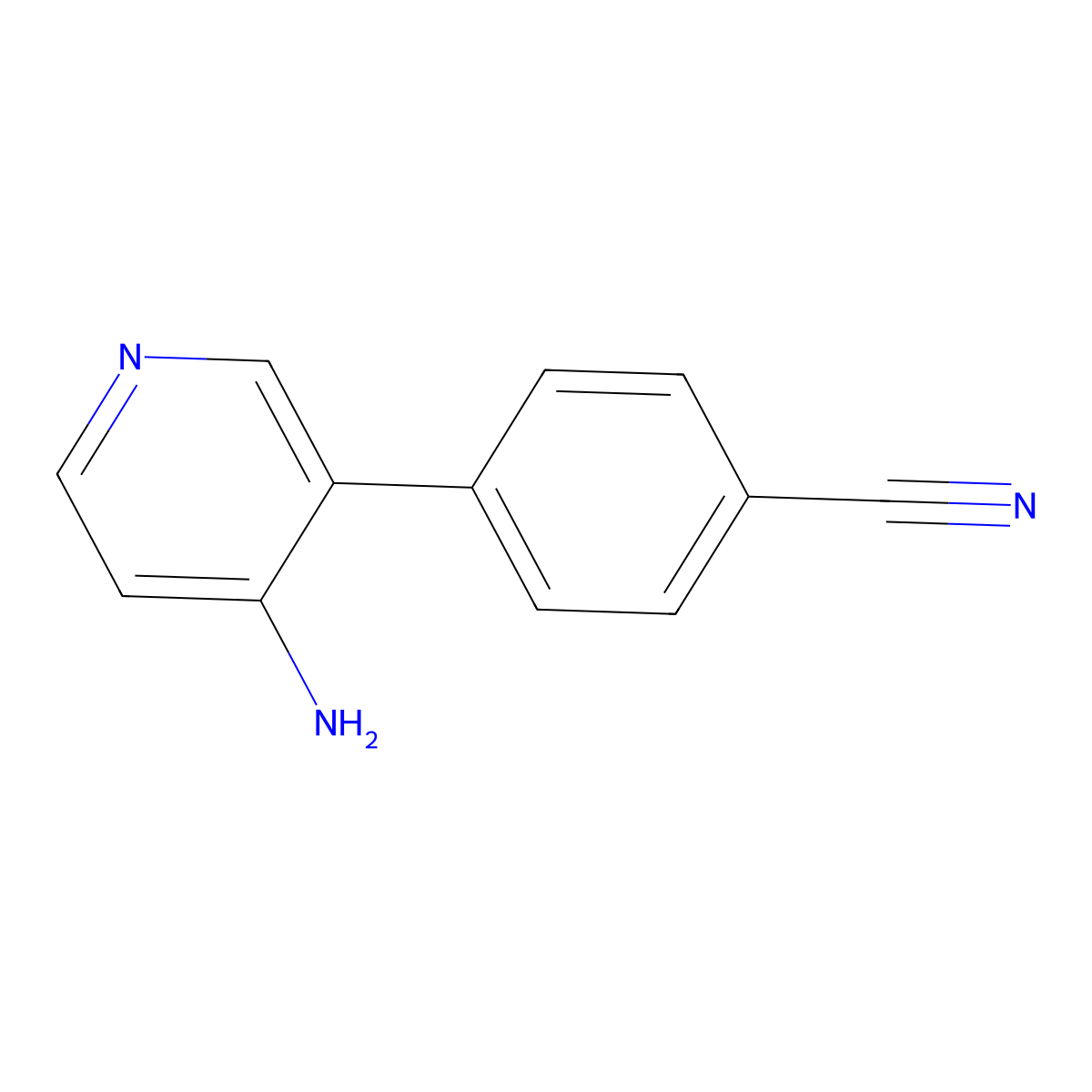 4-(4-Aminopyridin-3-yl)benzonitrile molecular structure, CAS 1258620-63-1