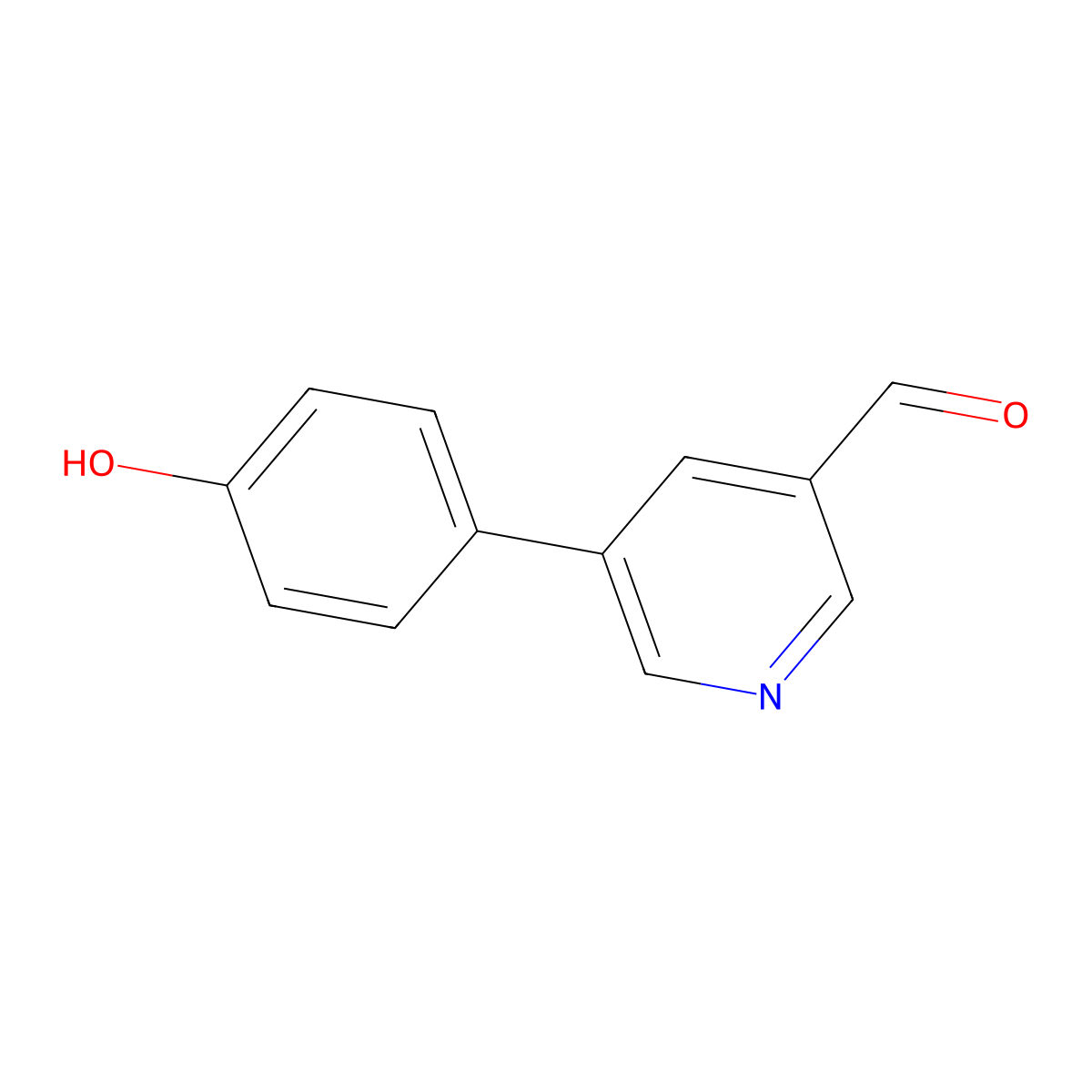 5-(4-Hydroxyphenyl)pyridine-3-carbaldehyde molecular structure, CAS 1258621-55-4