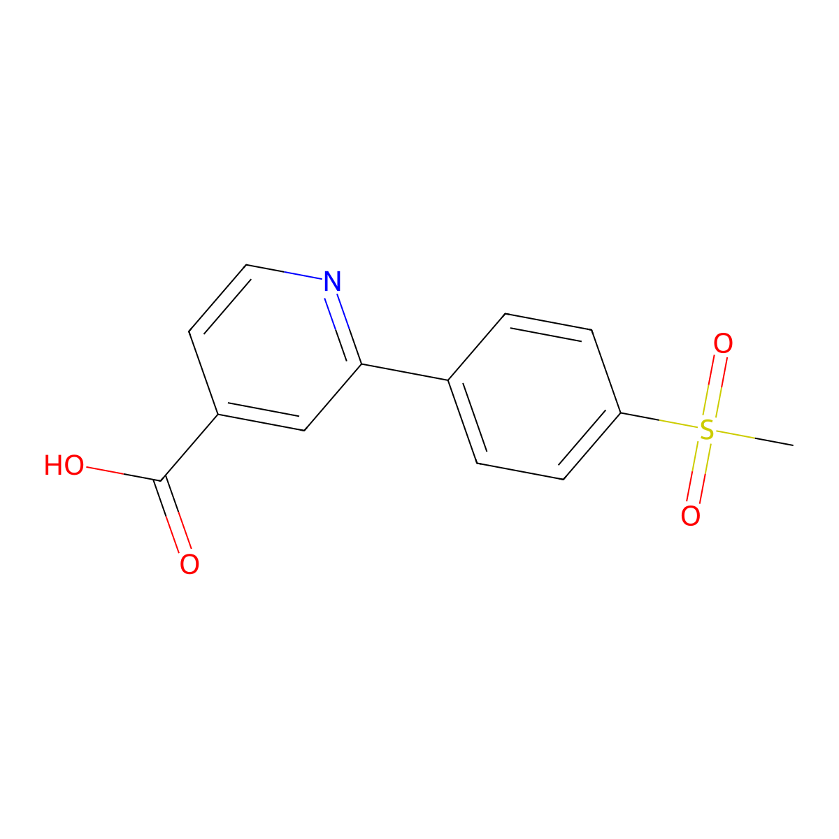2-(4-Methylsulfonylphenyl)isonicotinic acid molecular structure, CAS 1258621-88-3