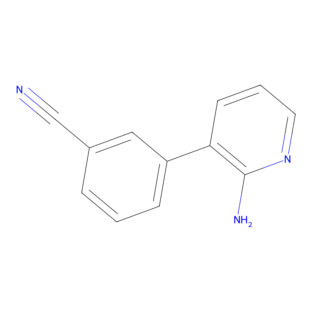 3-(2-Aminopyridin-3-yl)benzonitrile molecular structure, CAS 1258622-29-5