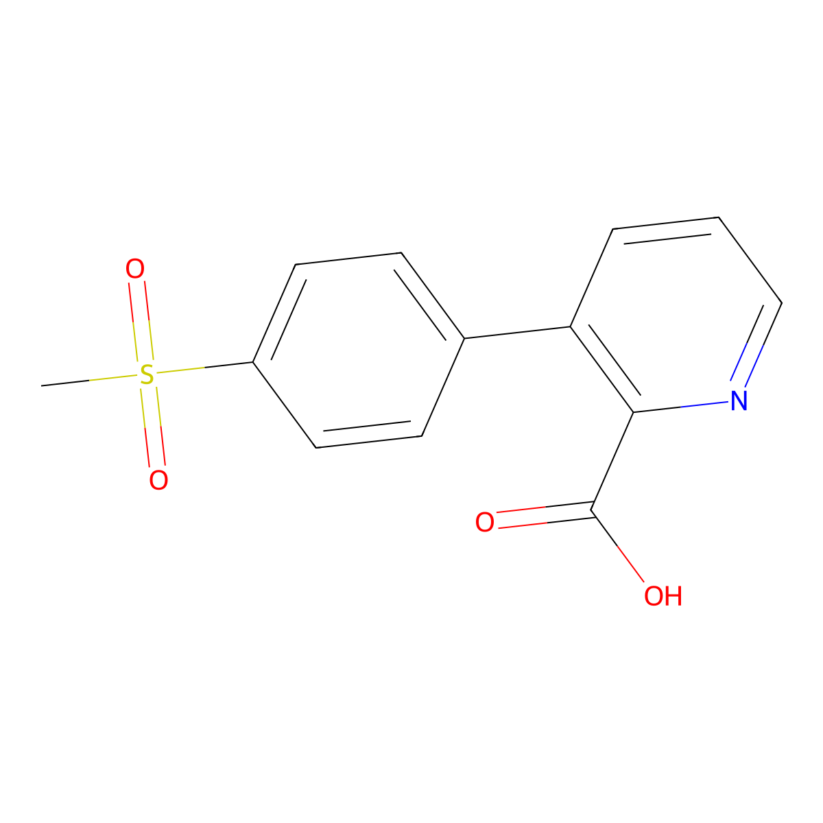 3-(4-Methylsulfonylphenyl)picolinic acid molecular structure, CAS 1258622-51-3