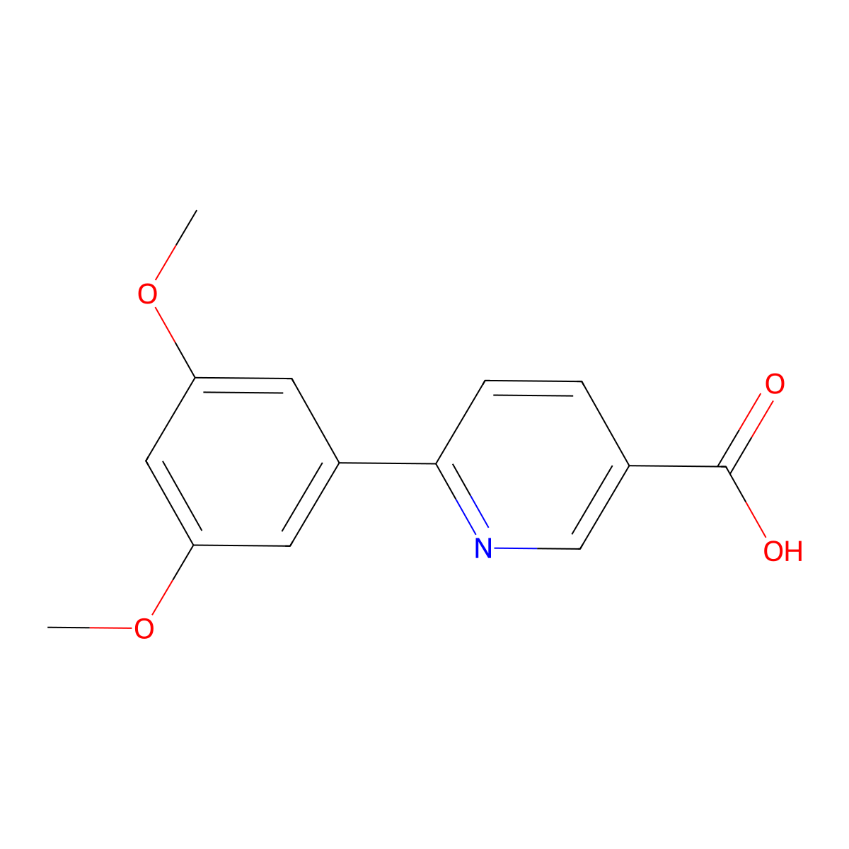 6-(3,5-Dimethoxyphenyl)nicotinic acid molecular structure, CAS 1258622-66-0