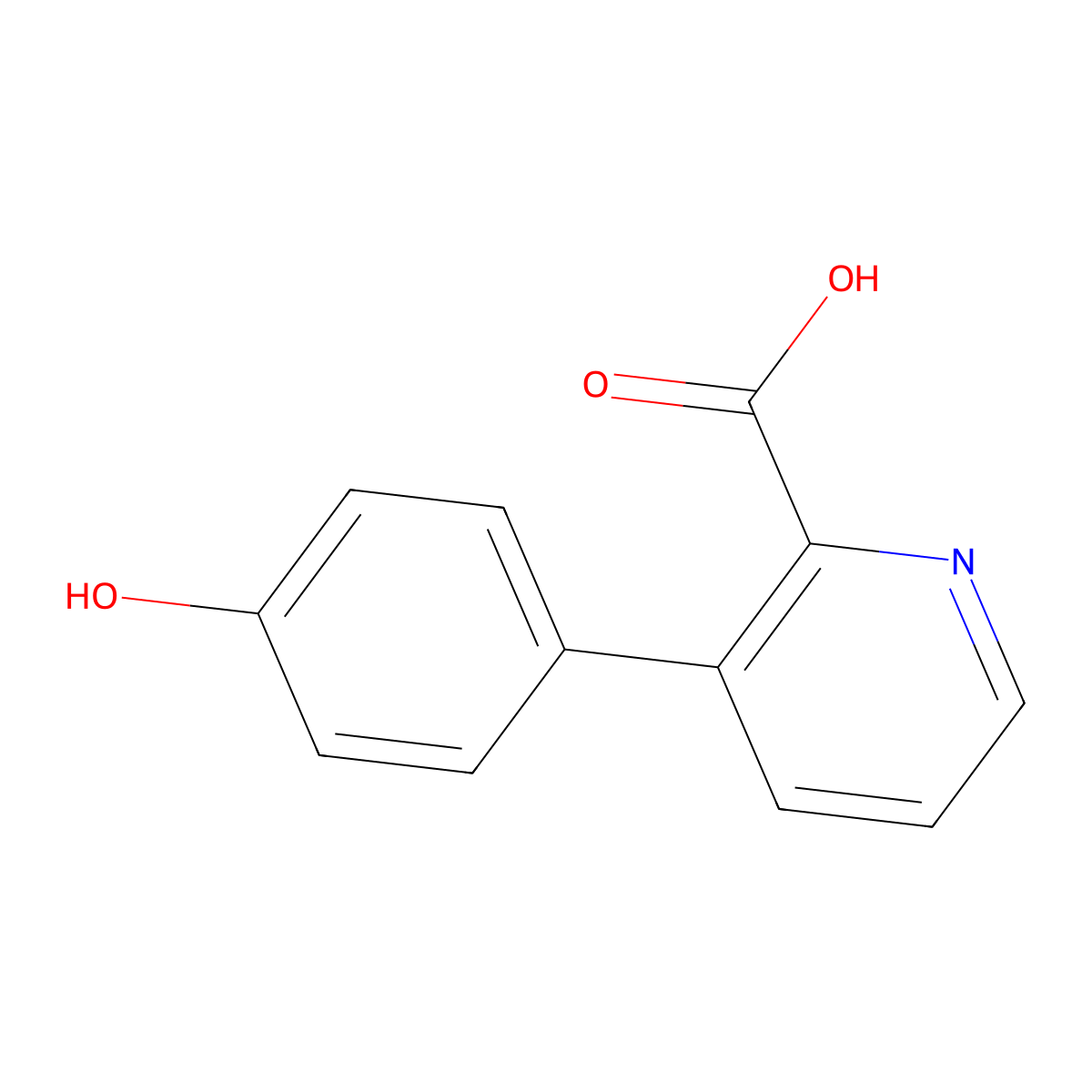 3-(4-Hydroxyphenyl)picolinic acid molecular structure, CAS 1258622-77-3