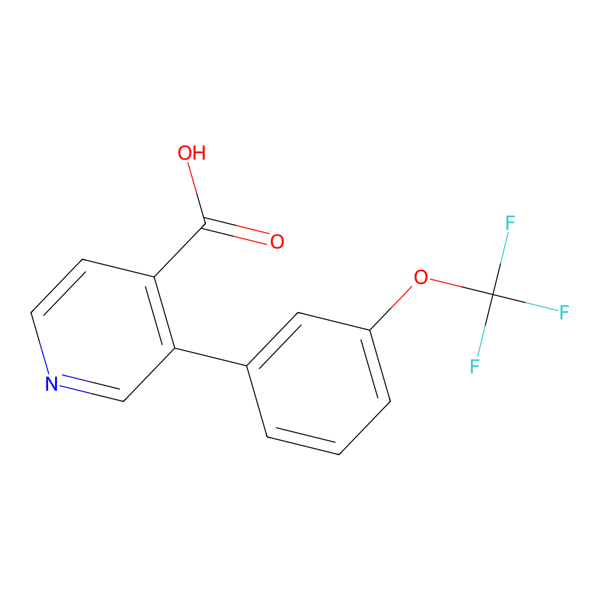 3-(3-(Trifluoromethoxy)phenyl)isonicotinic acid molecular structure, CAS 1258622-82-0