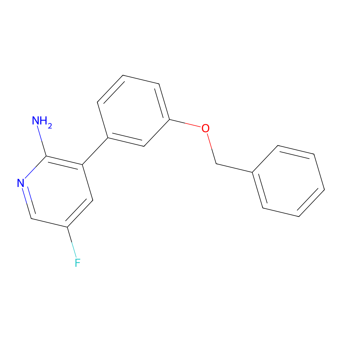 3-[3-(Benzyloxy)phenyl]-5-fluoropyridin-2-amine molecular structure, CAS 1258622-98-8
