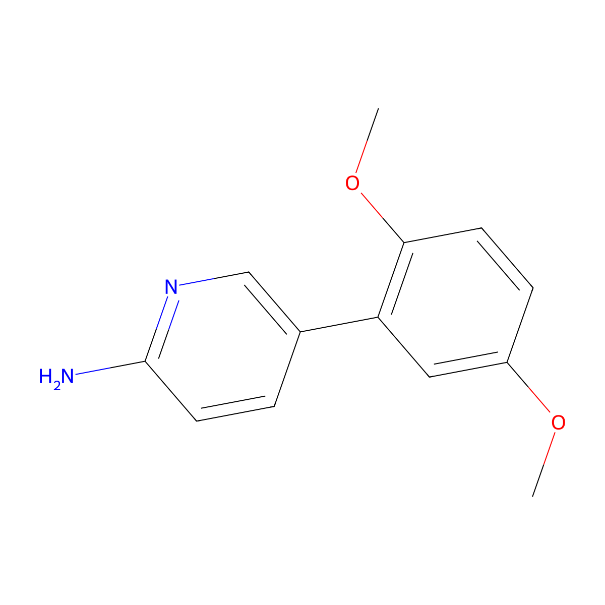 5-(2,5-Dimethoxyphenyl)pyridin-2-amine molecular structure, CAS 1258623-70-9