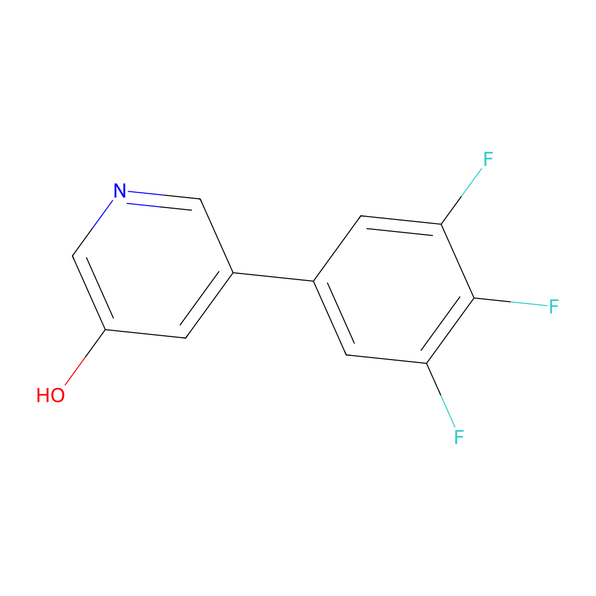 5-(3,4,5-Trifluorophenyl)-3-pyridinol molecular structure, CAS 1258623-86-7