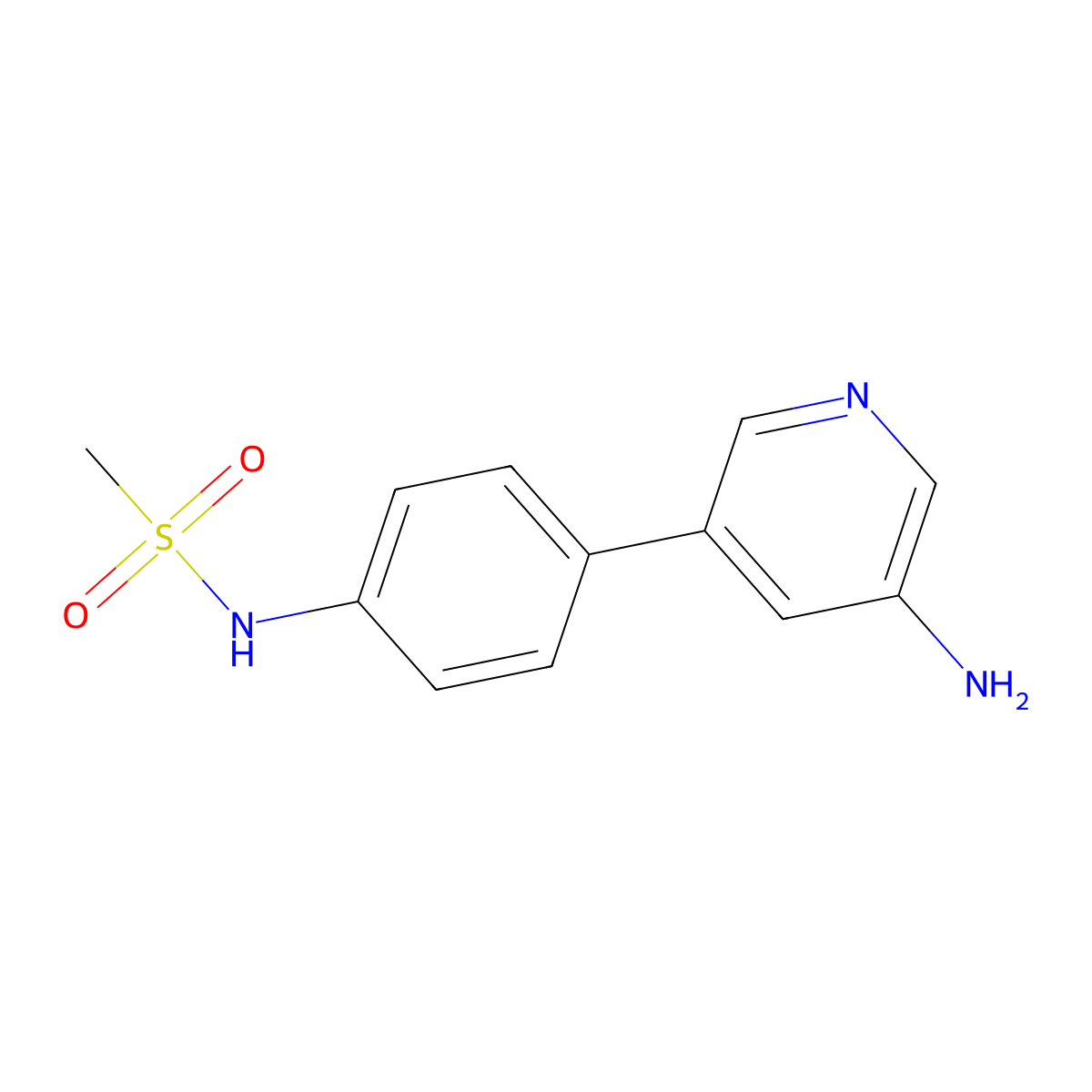 N-(4-(5-aminopyridin-3-yl)phenyl)methanesulfonamide molecular structure, CAS 1258624-12-2