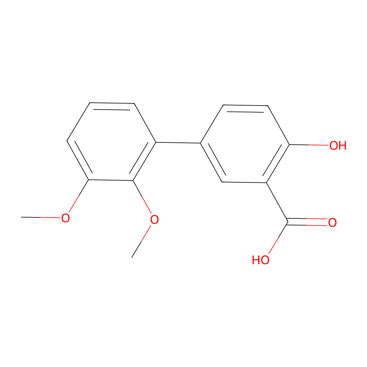 4-Hydroxy-2',3'-dimethoxy[1,1'-biphenyl]-3-carboxylic acid molecular structure, CAS 1258624-33-7