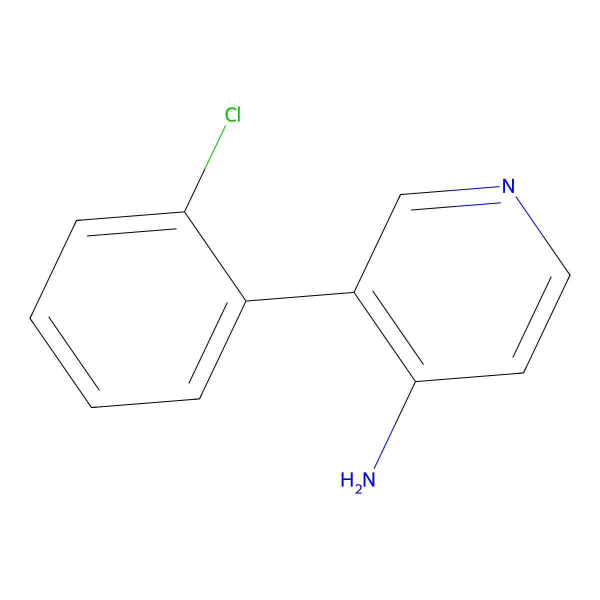 3-(2-Chlorophenyl)pyridin-4-amine molecular structure, CAS 1258624-38-2