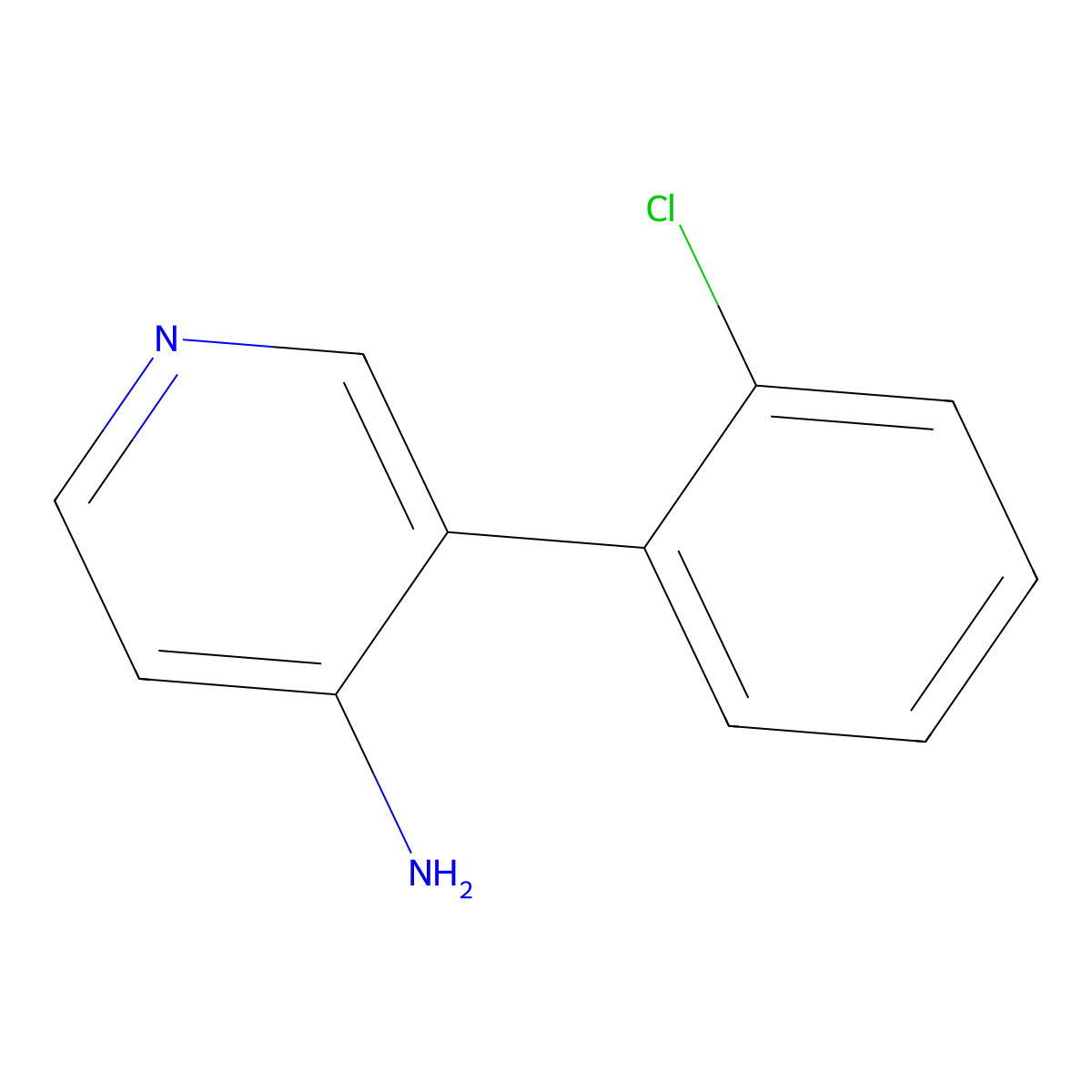 3-(2-Chlorophenyl)pyridin-4-amine molecular structure, CAS 1258624-38-2