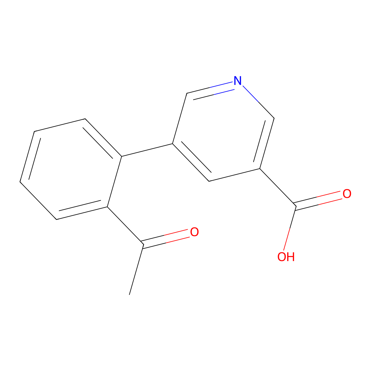 5-(2-Acetylphenyl)nicotinic acid molecular structure, CAS 1258624-63-3