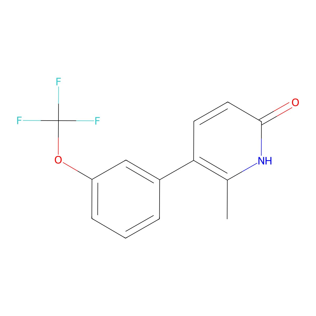 6-Hydroxy-2-methyl-3-(3-(trifluoromethoxy)phenyl)pyridine molecular structure, CAS 1258624-86-0