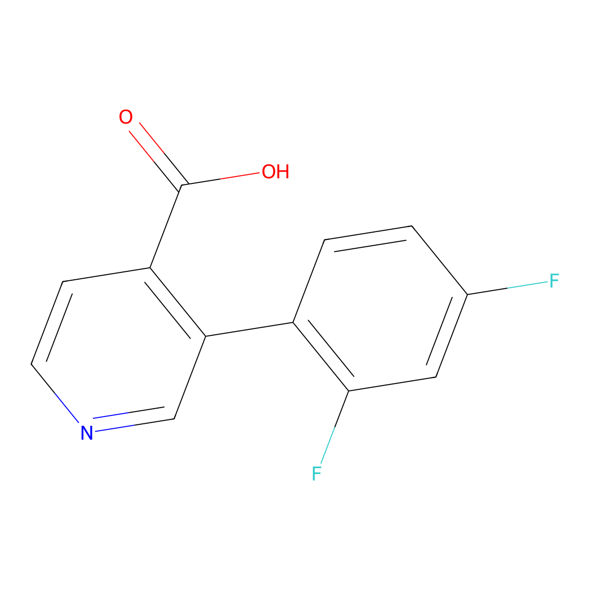 3-(2,4-Difluorophenyl)isonicotinic acid molecular structure, CAS 1258624-98-4