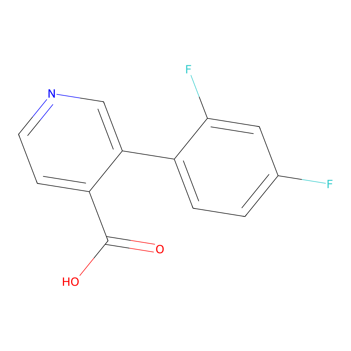 3-(2,4-Difluorophenyl)isonicotinic acid molecular structure, CAS 1258624-98-4