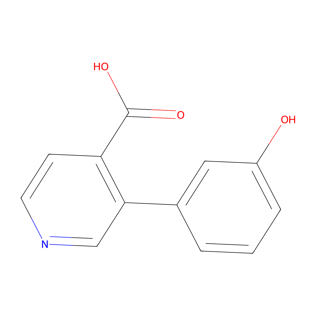 3-(3-Hydroxyphenyl)pyridine-4-carboxylic acid molecular structure, CAS 1258625-15-8