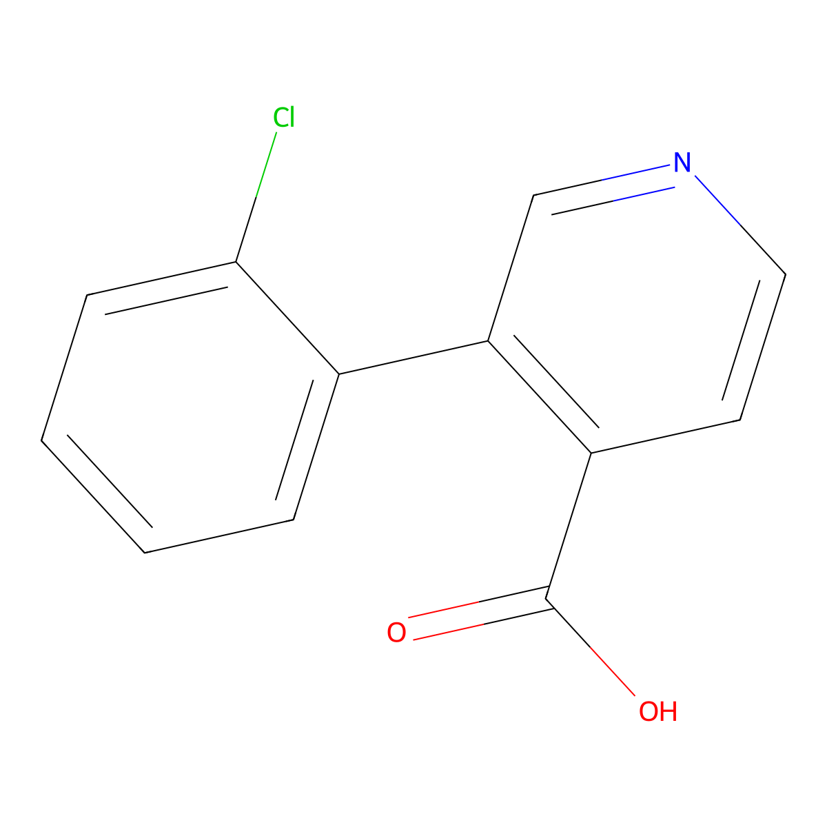 3-(2-Chlorophenyl)pyridine-4-carboxylic acid molecular structure, CAS 1258625-31-8