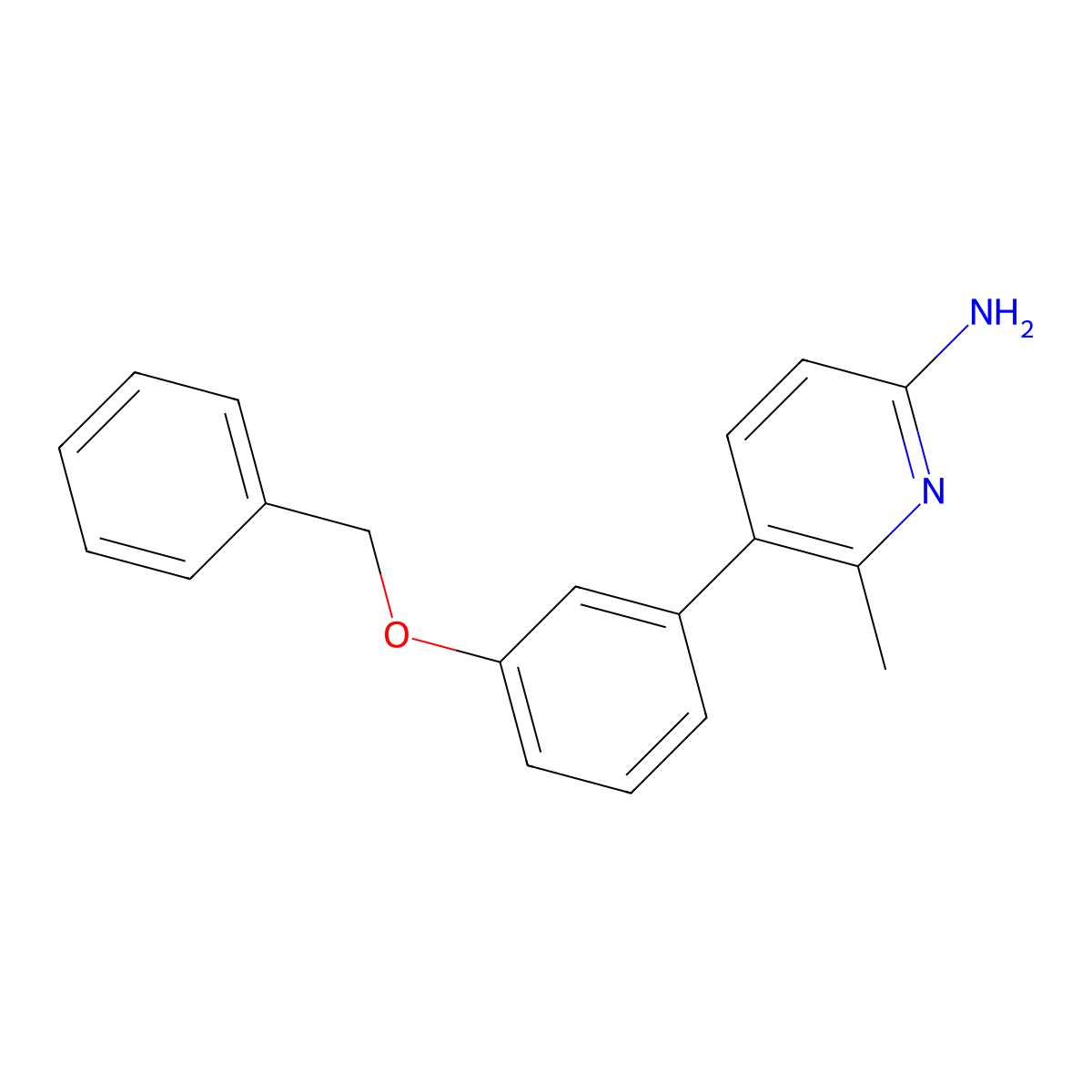 5-(3-(Benzyloxy)phenyl)-6-methylpyridin-2-amine molecular structure, CAS 1258625-37-4