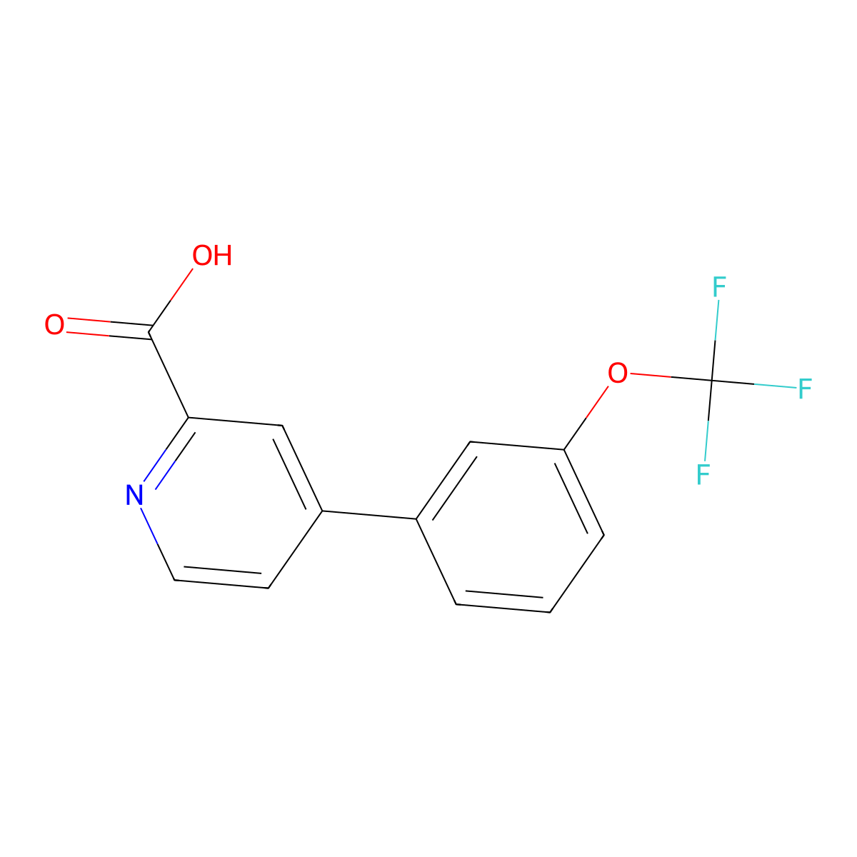 4-(3-Trifluoromethoxyphenyl)picolinic acid molecular structure, CAS 1258625-52-3